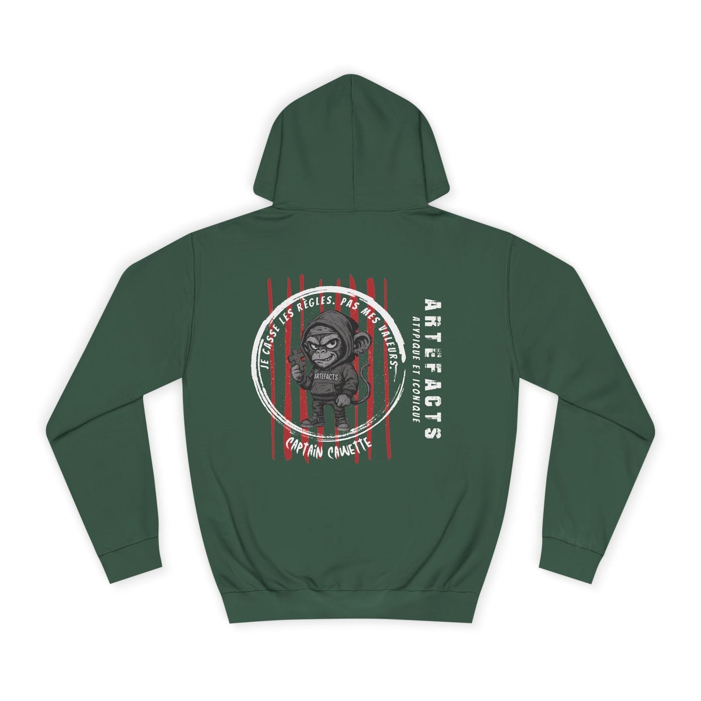 College Hoodie — 'Artifacts' Graphic Hoodie with Samurai Doll Illustration Hoodie Printify