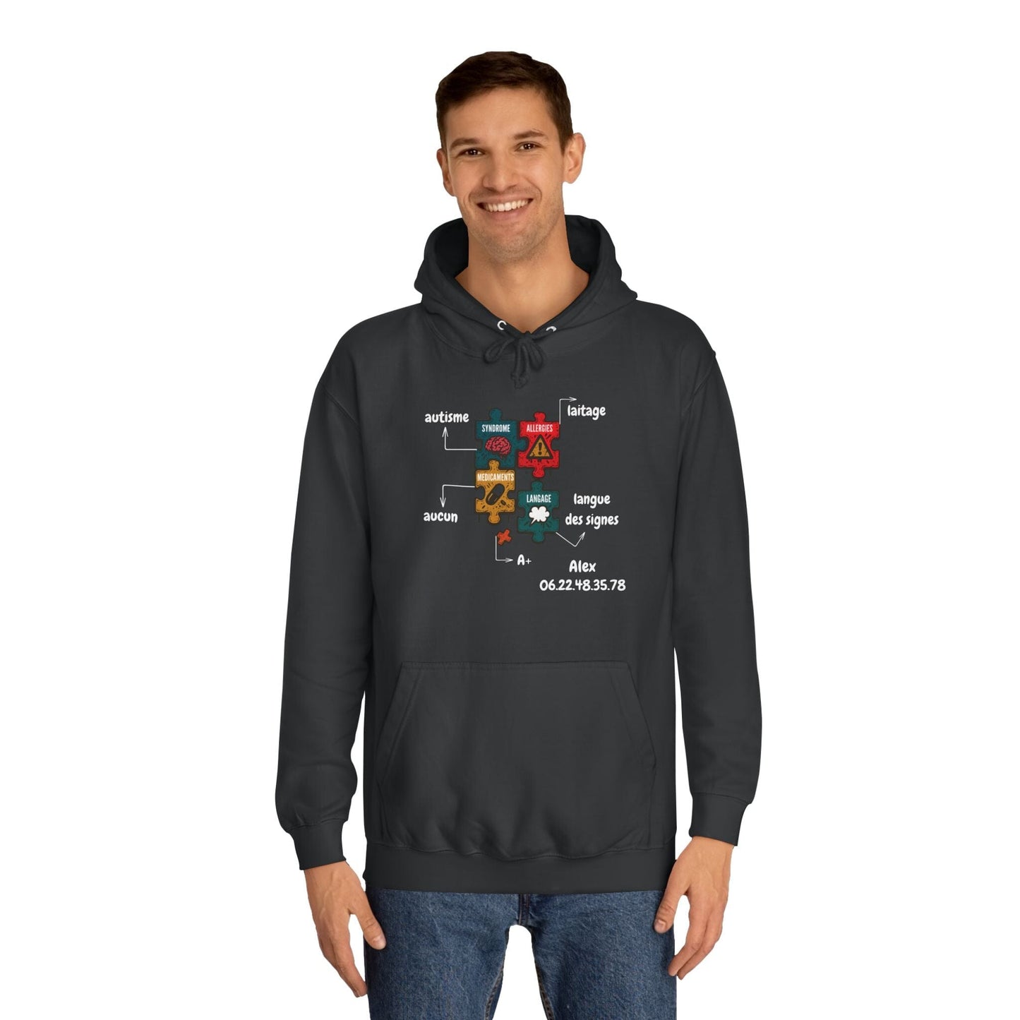 Hoodie Artefacts Personnalisé - Sweat Identification Médicale Hoodie Printify
