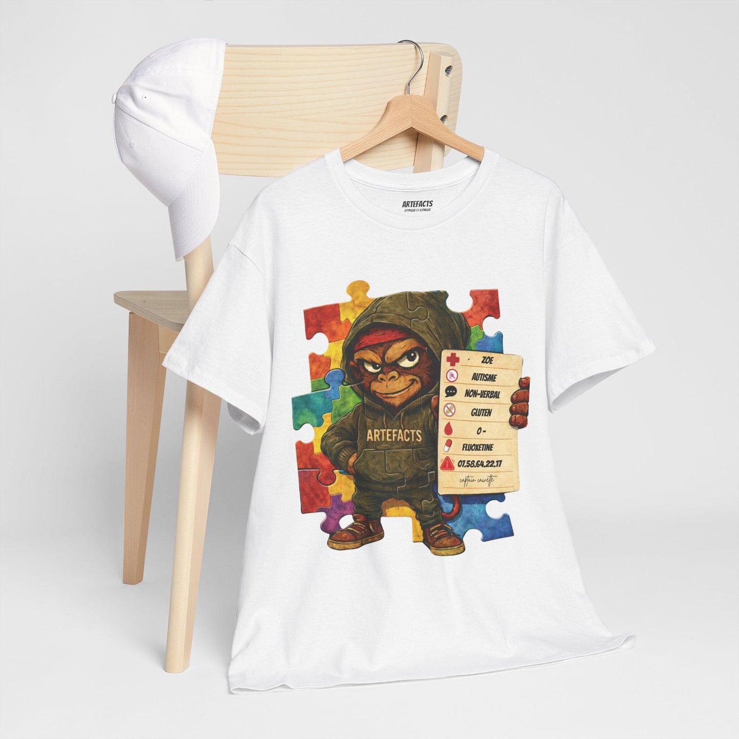 T-shirt Artefacts Personnalisé - T-shirt Identification Médicale Captain Cawette T-Shirt Printify