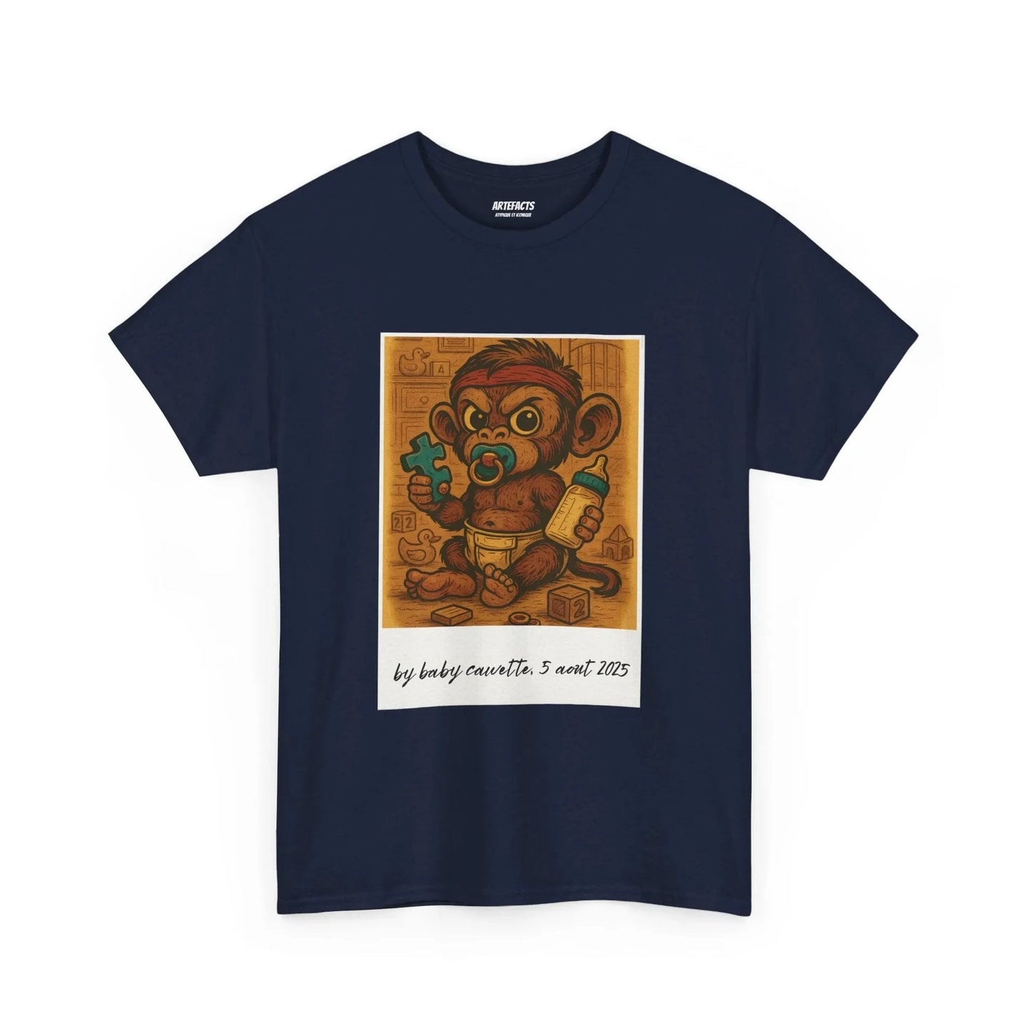 T-shirt Captain Cawette – Baby Cawette Origins (édition polaroid) T-Shirt Printify Bleu marine S
