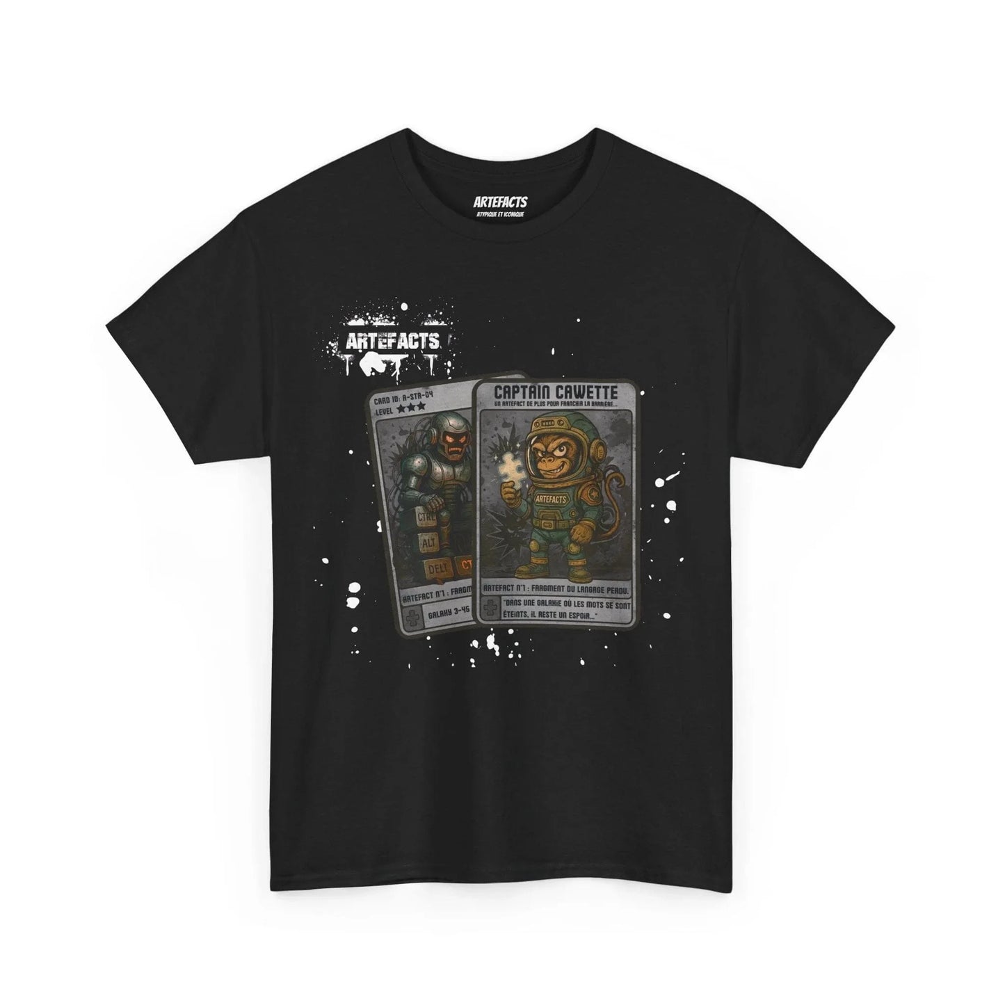 T-shirt Captain Cawette – Fragment du Langage Perdu (édition spatiale) T-Shirt Printify Noir S