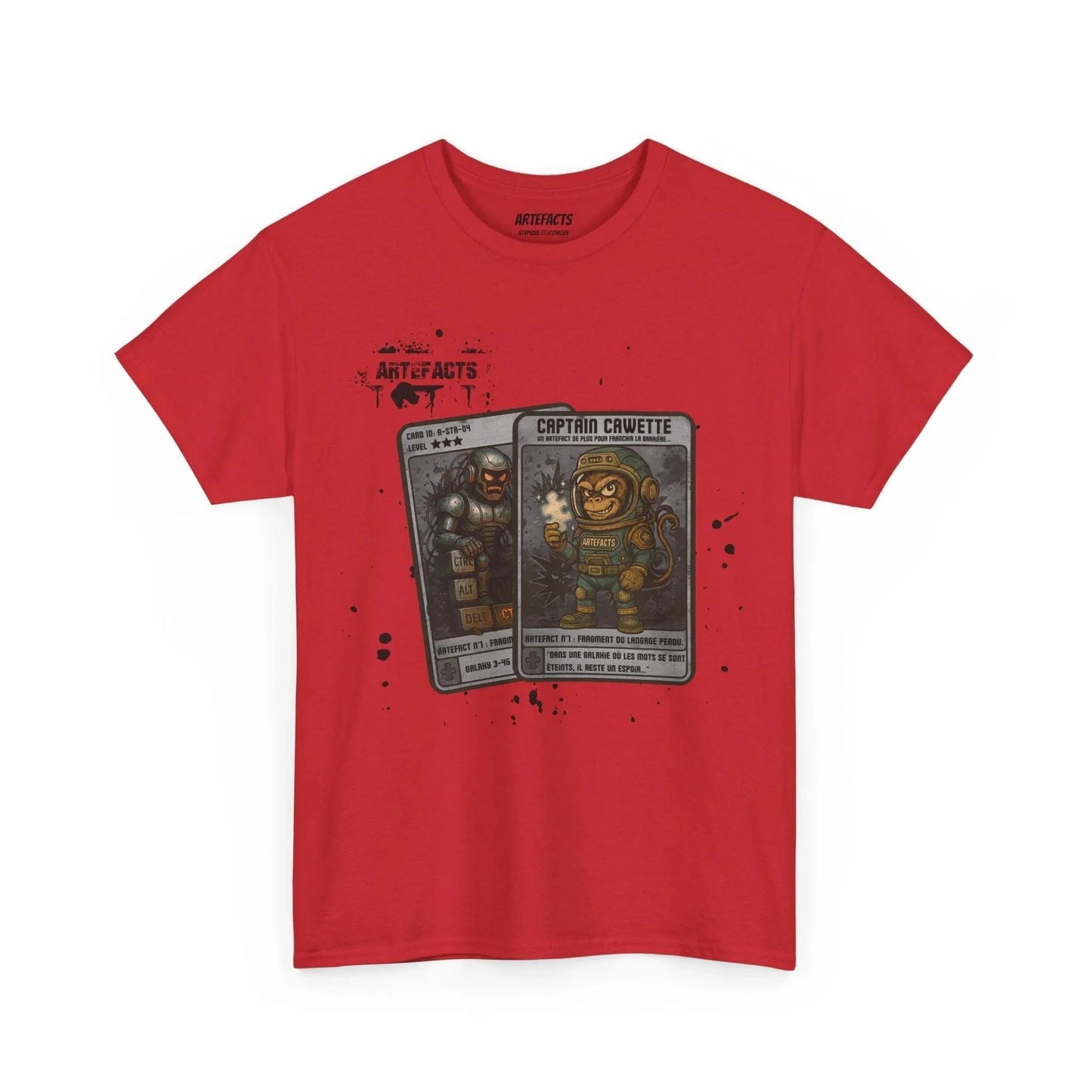 T-shirt Captain Cawette – Fragment du Langage Perdu (édition spatiale) T-Shirt Printify Rouge S