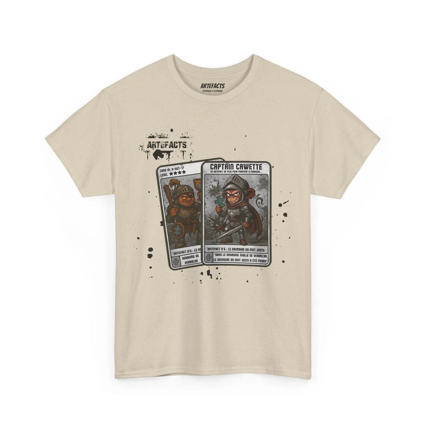 T-shirt Captain Cawette – Le Grimoire du Mot Juste (édition chevalier) T-Shirt Printify Beige S