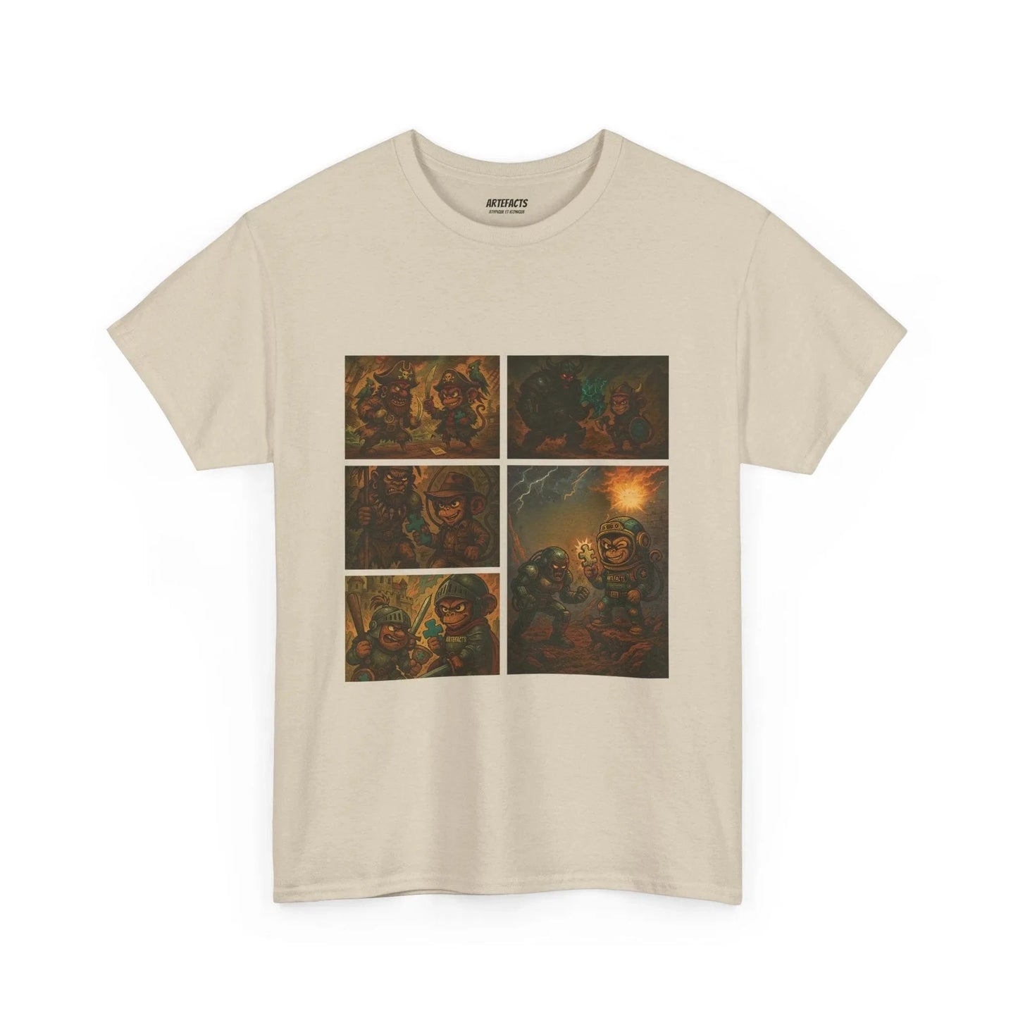 T-shirt Captain Cawette – Super-Héro (édition bd) T-Shirt Printify Beige S