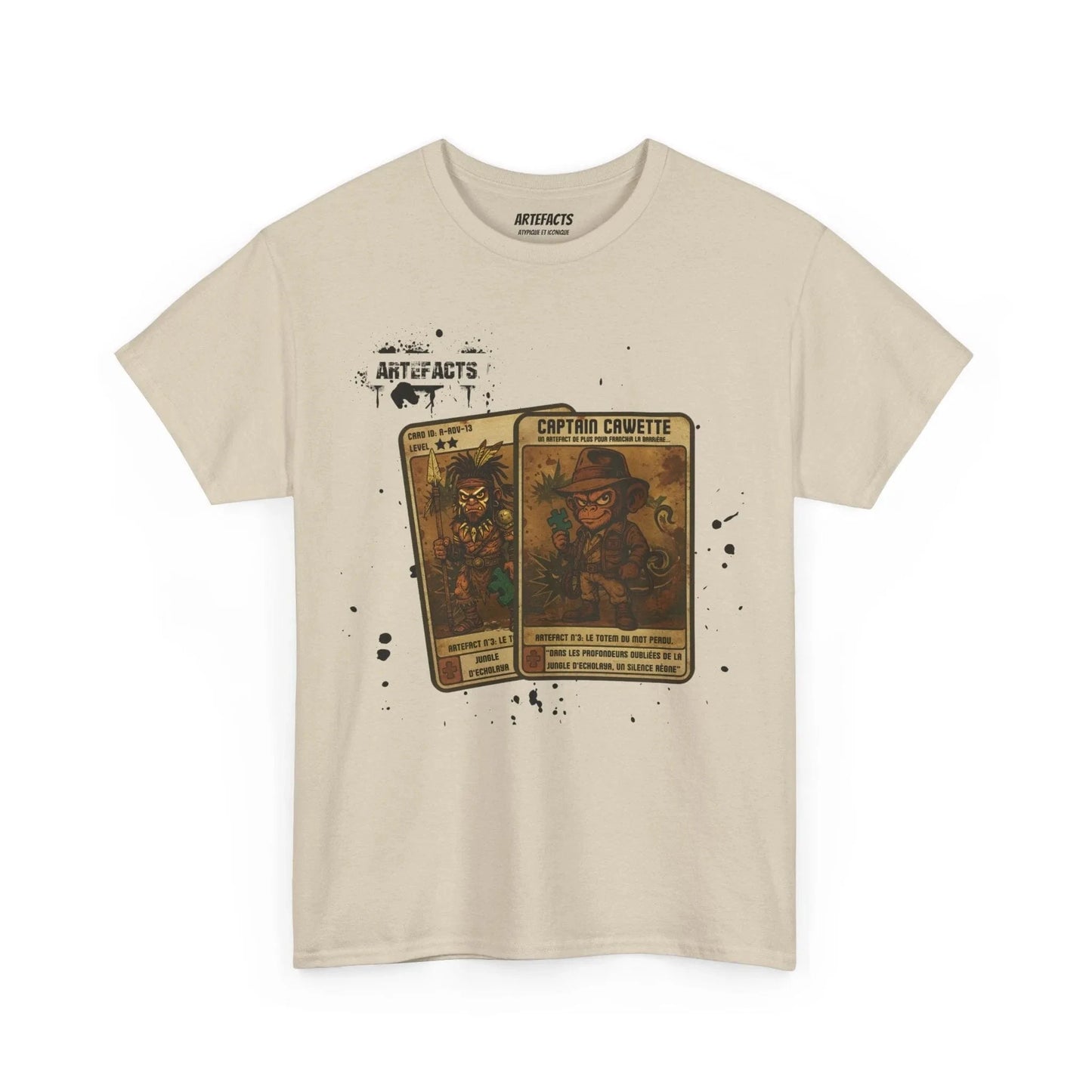 T-shirt Captain Cawette – Totem du Mot Perdu ( édition jungle ) T-Shirt Printify Beige S