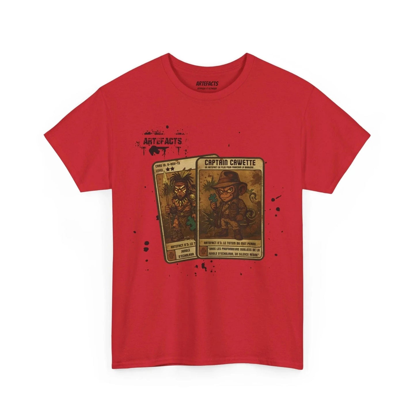 T-shirt Captain Cawette – Totem du Mot Perdu ( édition jungle ) T-Shirt Printify Rouge S