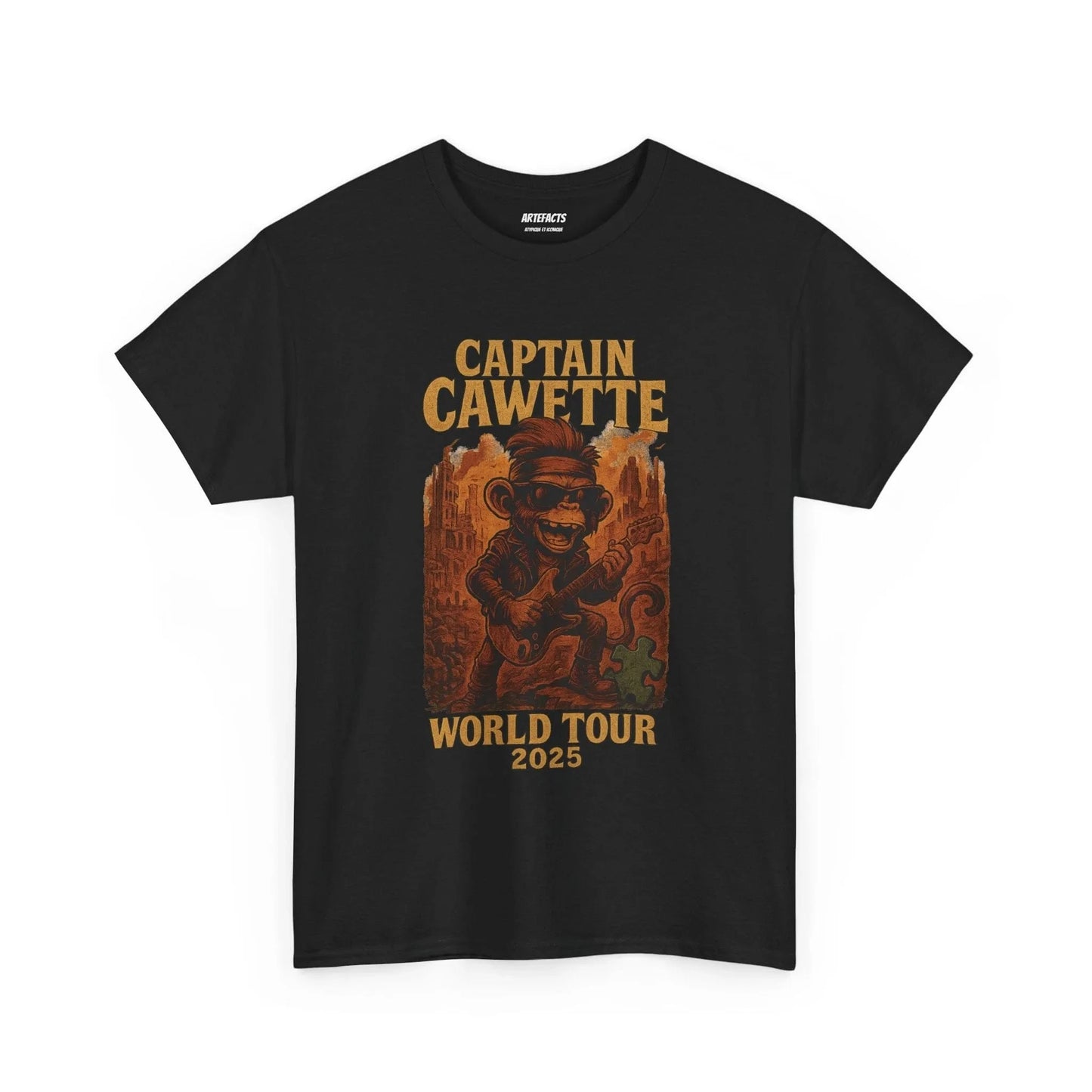 T-shirt Captain Cawette – World Tour 2025 (édition rock star) T-Shirt Printify Noir S