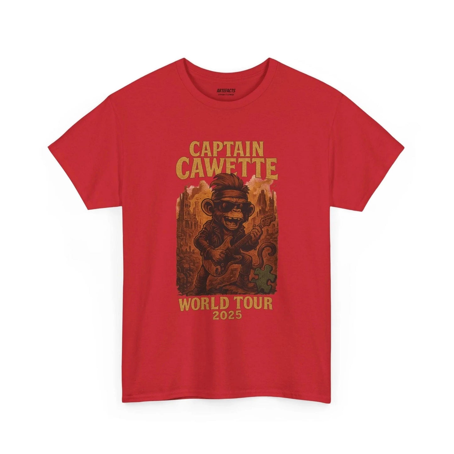 T-shirt Captain Cawette – World Tour 2025 (édition rock star) T-Shirt Printify Rouge S