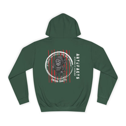 College Hoodie — 'Artifacts' Graphic Hoodie with Samurai Doll Illustration Hoodie Printify 