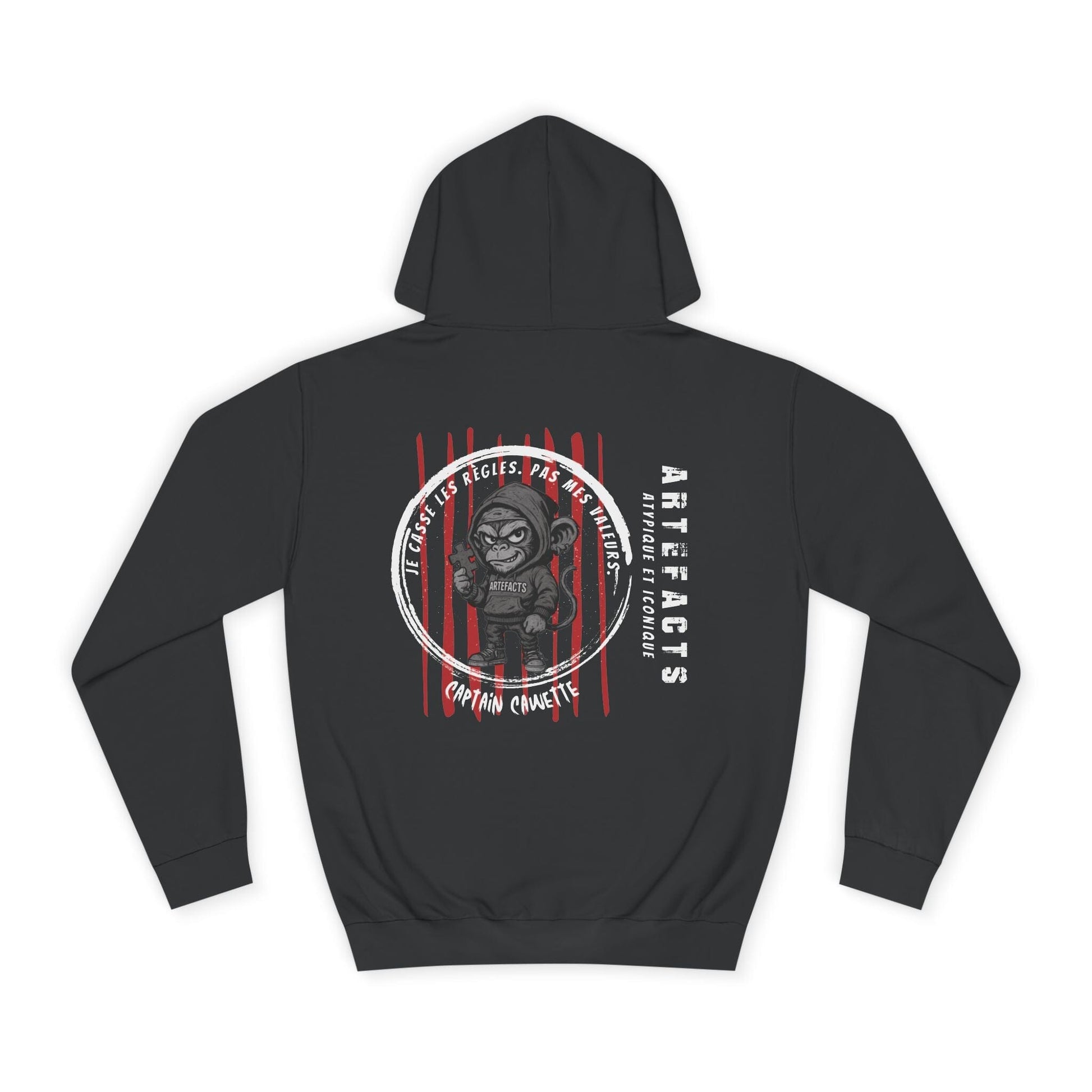 College Hoodie — 'Artifacts' Graphic Hoodie with Samurai Doll Illustration Hoodie Printify 