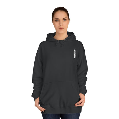 College Hoodie — 'Artifacts' Graphic Hoodie with Samurai Doll Illustration Hoodie Printify 