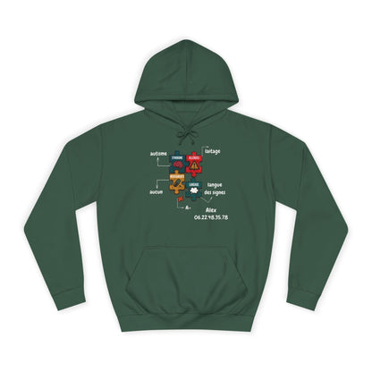 Hoodie Artefacts Personnalisé - Sweat Identification Médicale Hoodie Printify Vert bouteille S 