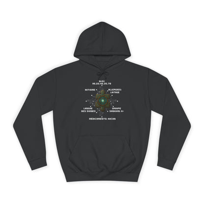 Hoodie Artefacts Personnalisé - Sweat Identification Médicale - Iron Cawette Hoodie Printify Noir clair S 