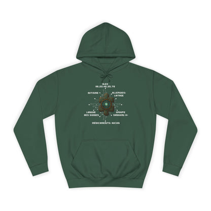 Hoodie Artefacts Personnalisé - Sweat Identification Médicale - Iron Cawette Hoodie Printify Vert bouteille S 