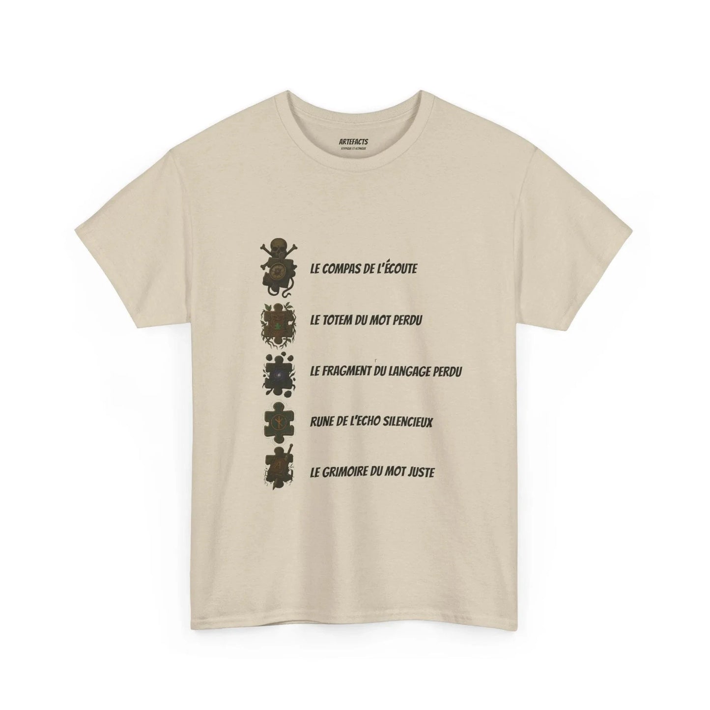 T-shirt Artefacts – Trésors Perdus (édition aventure) T-Shirt Printify Beige S 