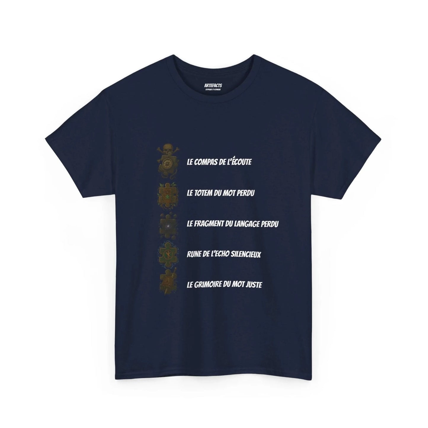 T-shirt Artefacts – Trésors Perdus (édition aventure) T-Shirt Printify Bleu marine S 