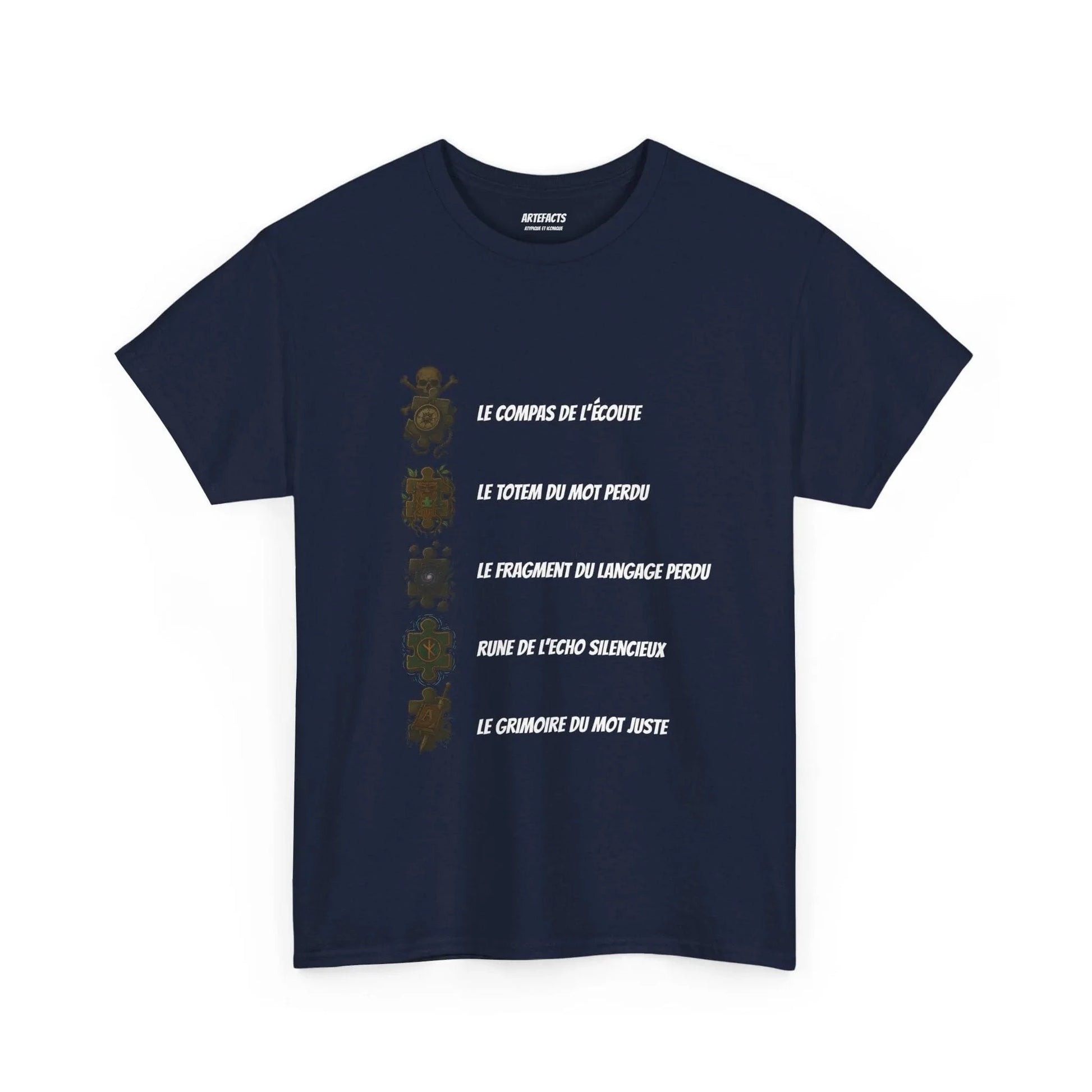 T-shirt Artefacts – Trésors Perdus (édition aventure) T-Shirt Printify Bleu marine S 