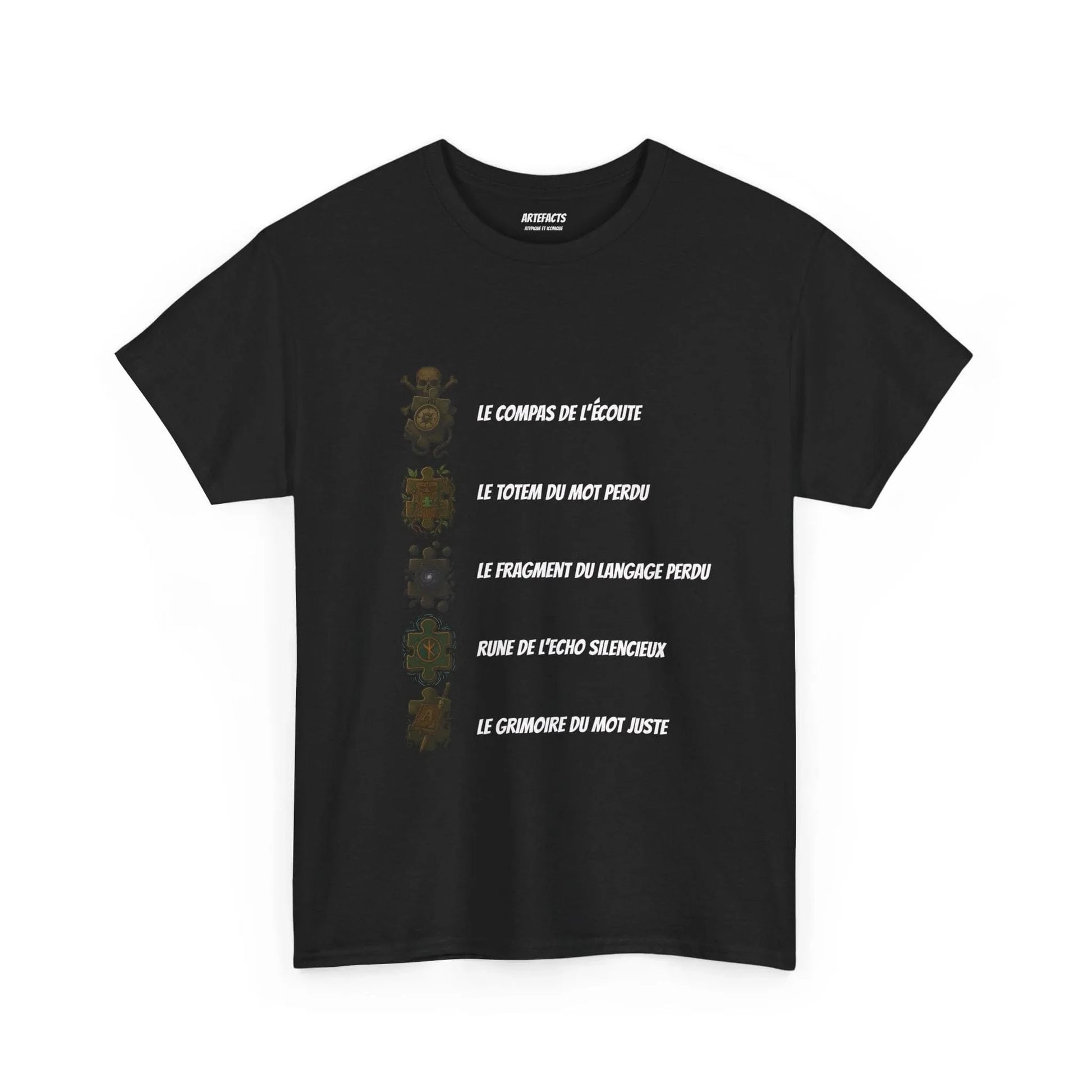 T-shirt Artefacts – Trésors Perdus (édition aventure) T-Shirt Printify Noir S 