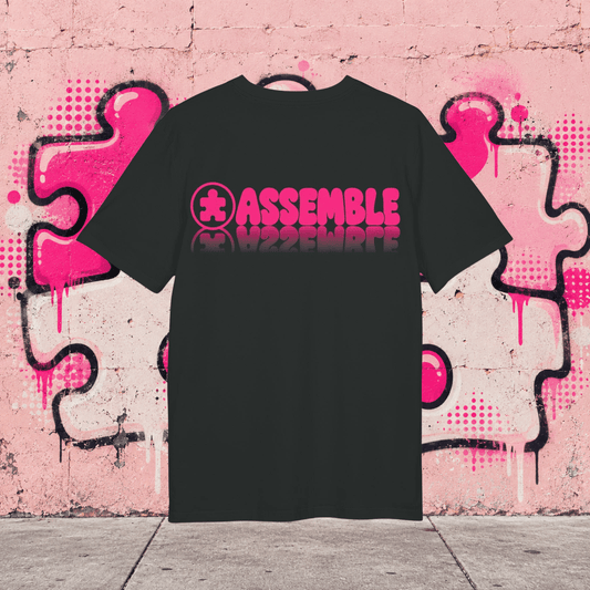 T-shirt Assemble – Logo Bubble Rose, coloris noir – Artefacts