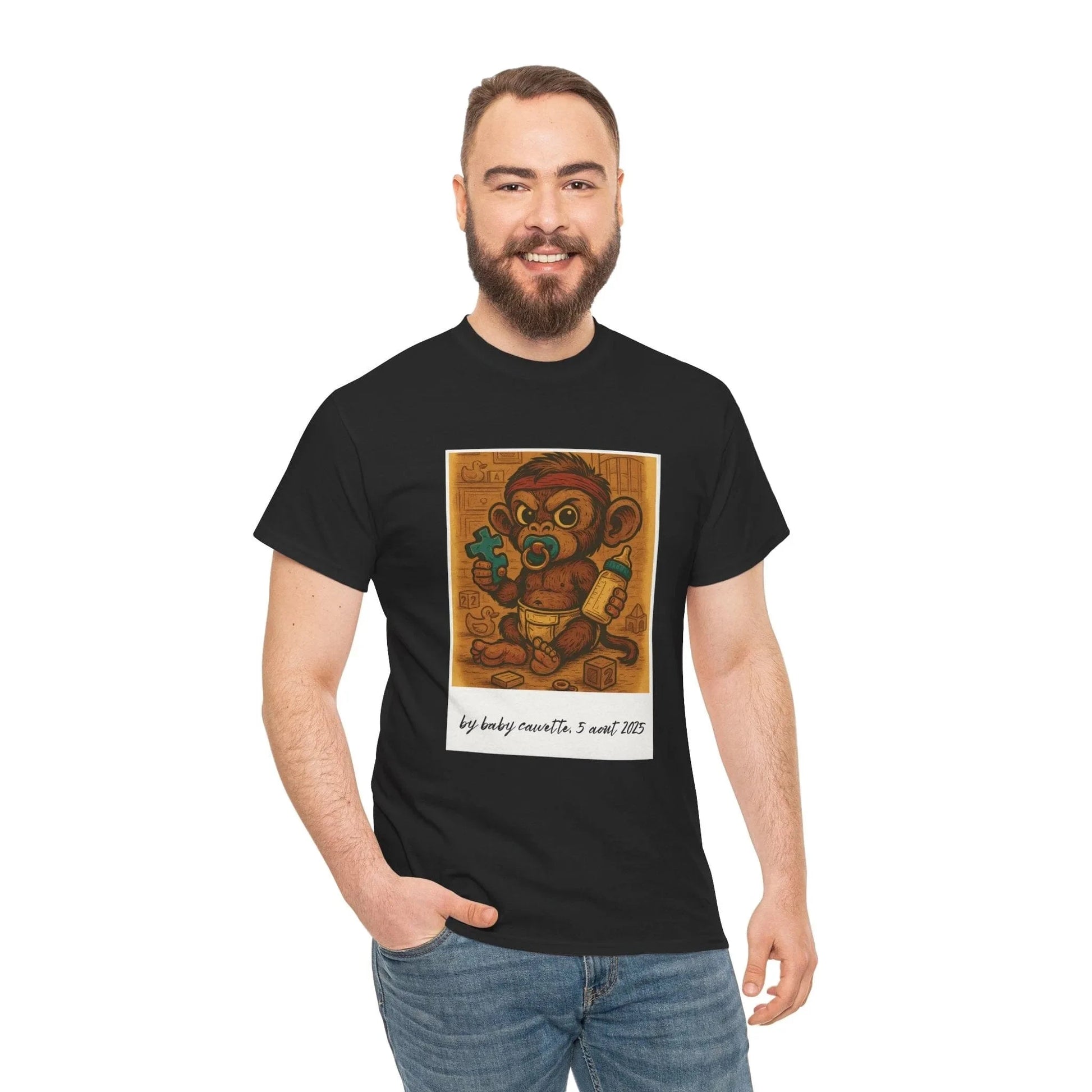 T-shirt Captain Cawette – Baby Cawette Origins (édition polaroid) T-Shirt Printify 