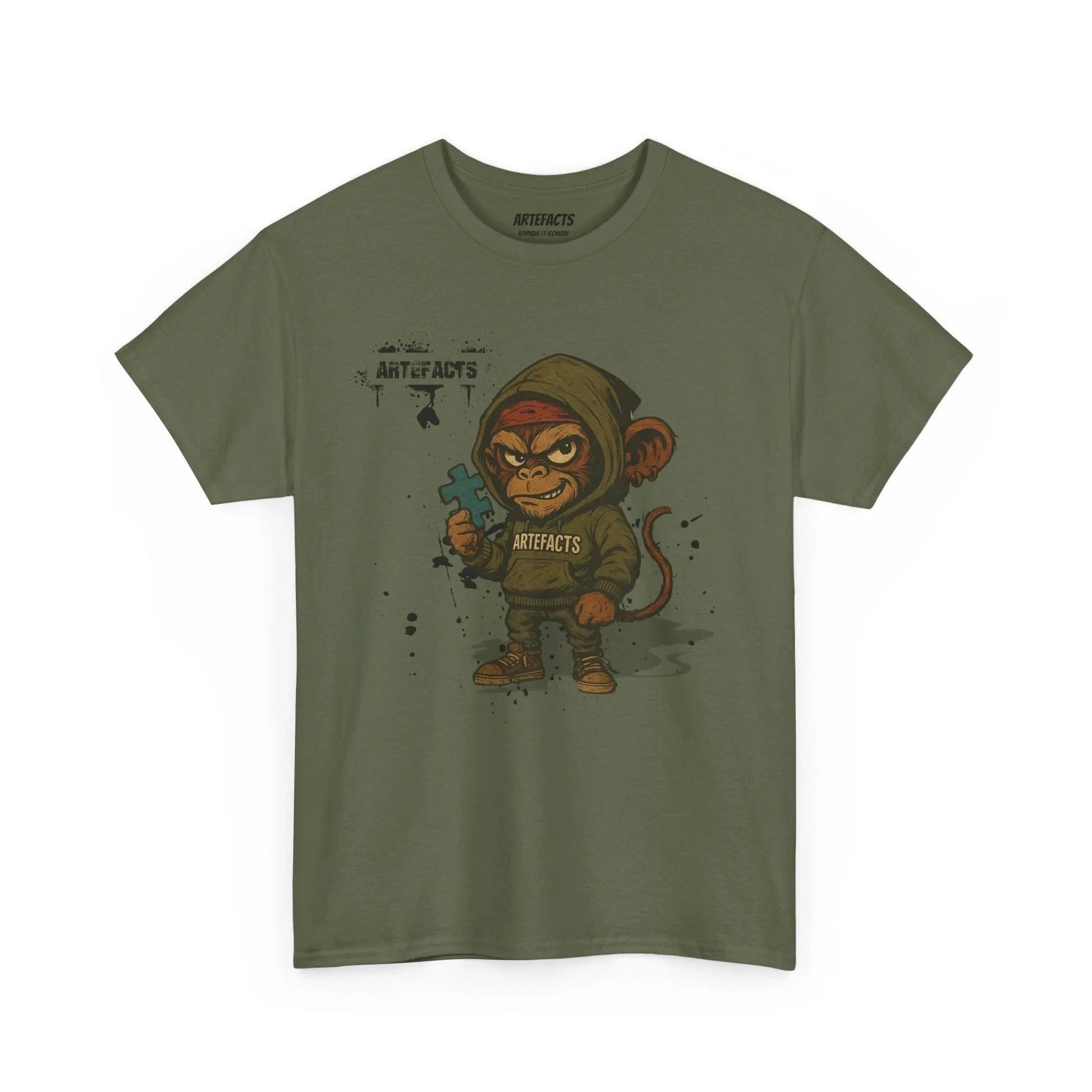 T-shirt Captain Cawette – Badass et Stylé (édition mascotte) T-Shirt Printify Vert kaki S 