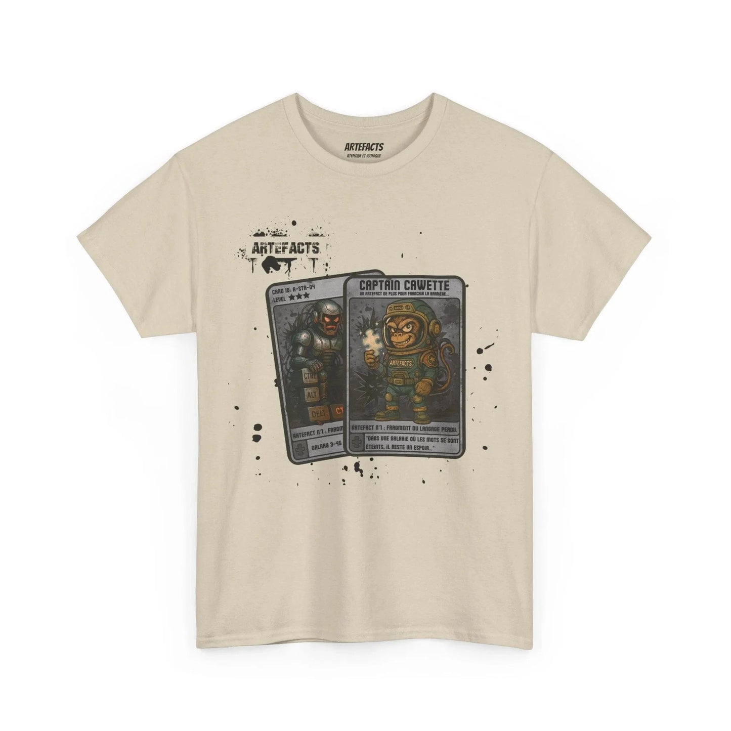 T-shirt Captain Cawette – Fragment du Langage Perdu (édition spatiale) T-Shirt Printify Beige S 