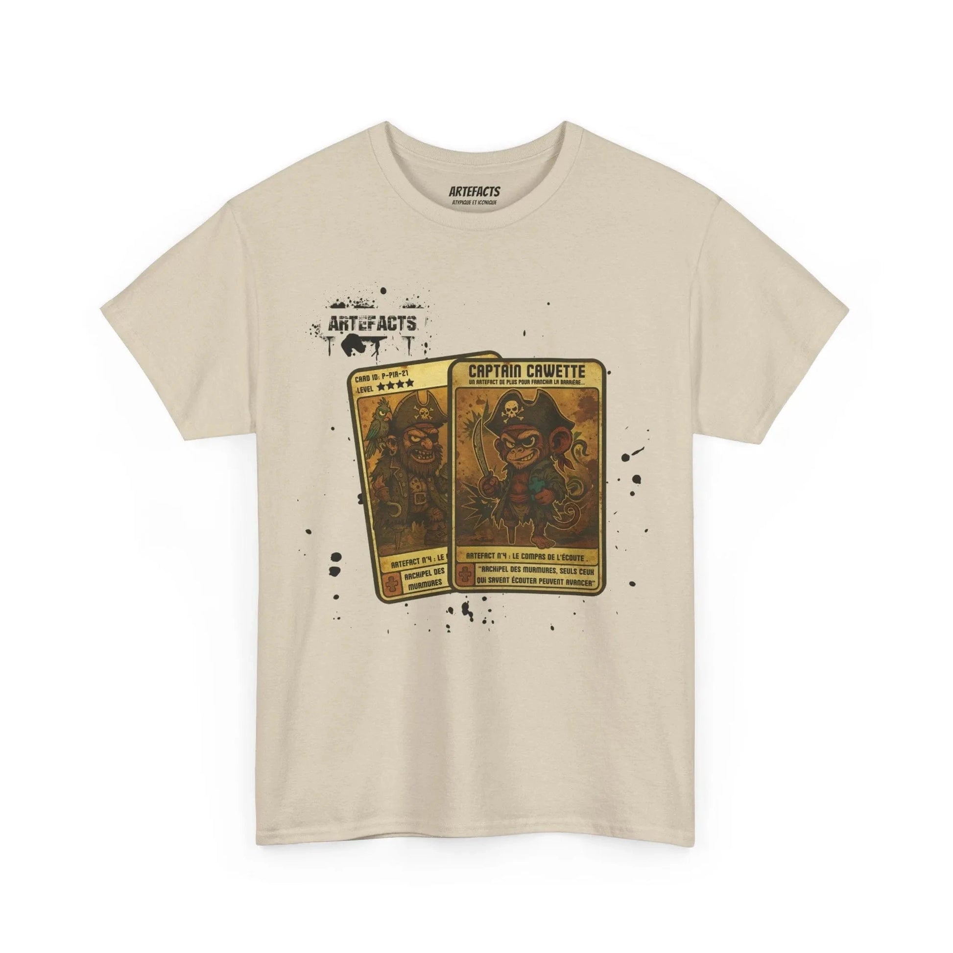 T-shirt Captain Cawette – Le Compas de l'Ecoute (édition pirates) T-Shirt Printify Beige S 