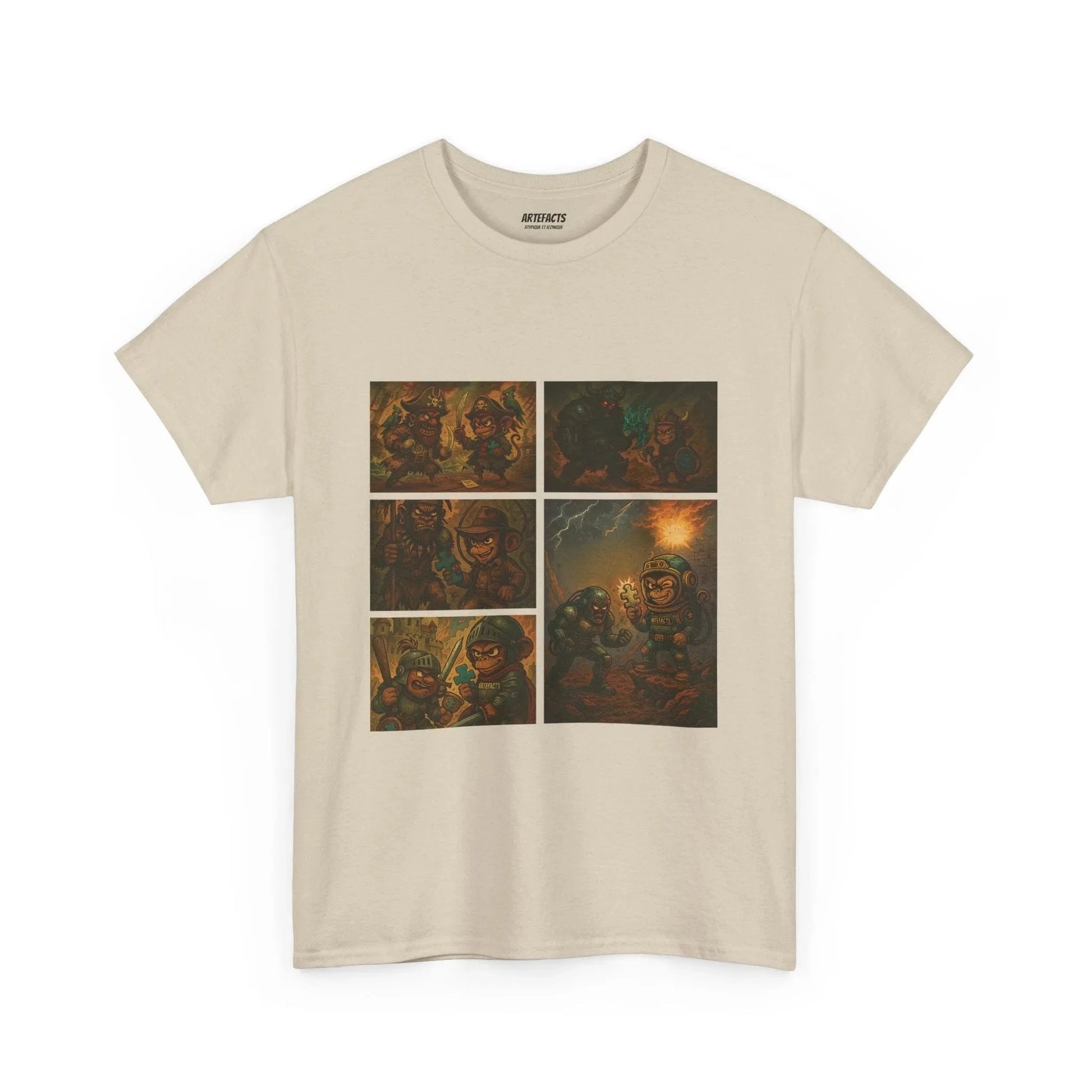 T-shirt Captain Cawette – Super-Héro (édition bd) T-Shirt Printify Beige S 