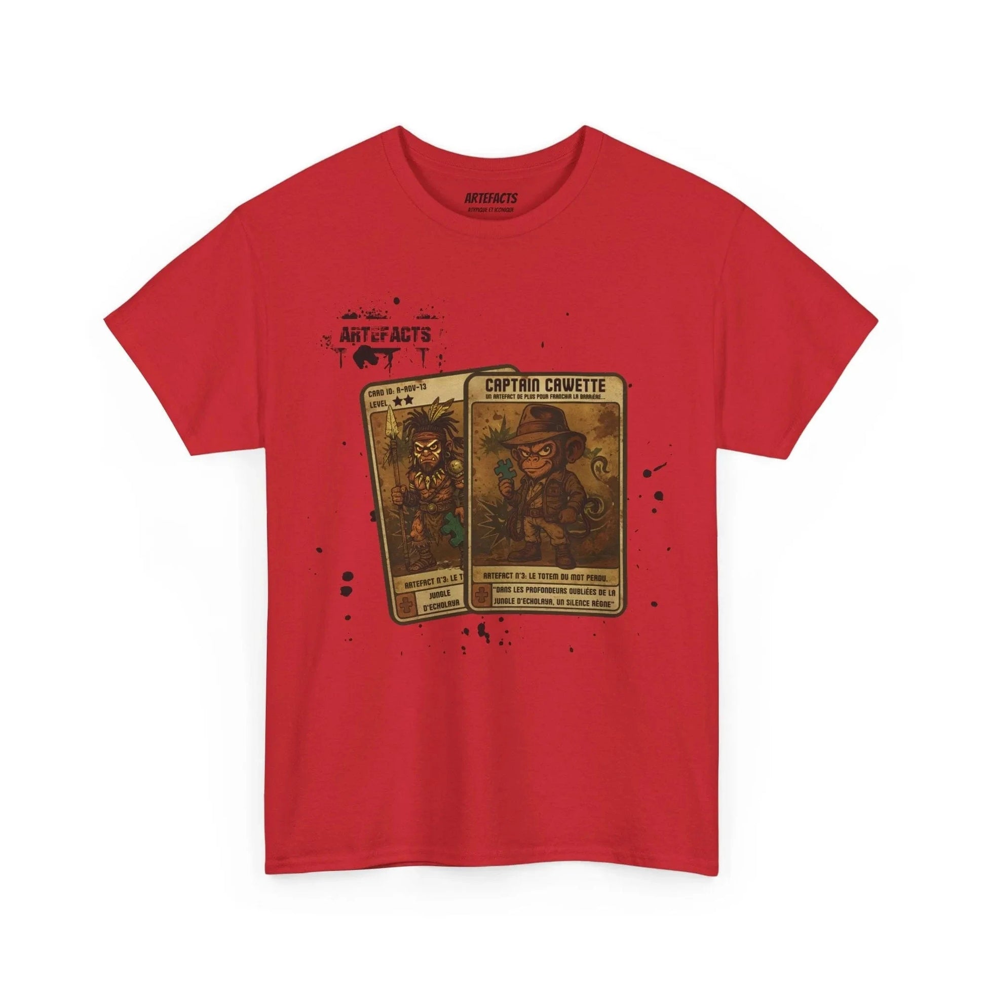 T-shirt Captain Cawette – Totem du Mot Perdu ( édition jungle ) T-Shirt Printify Rouge S 