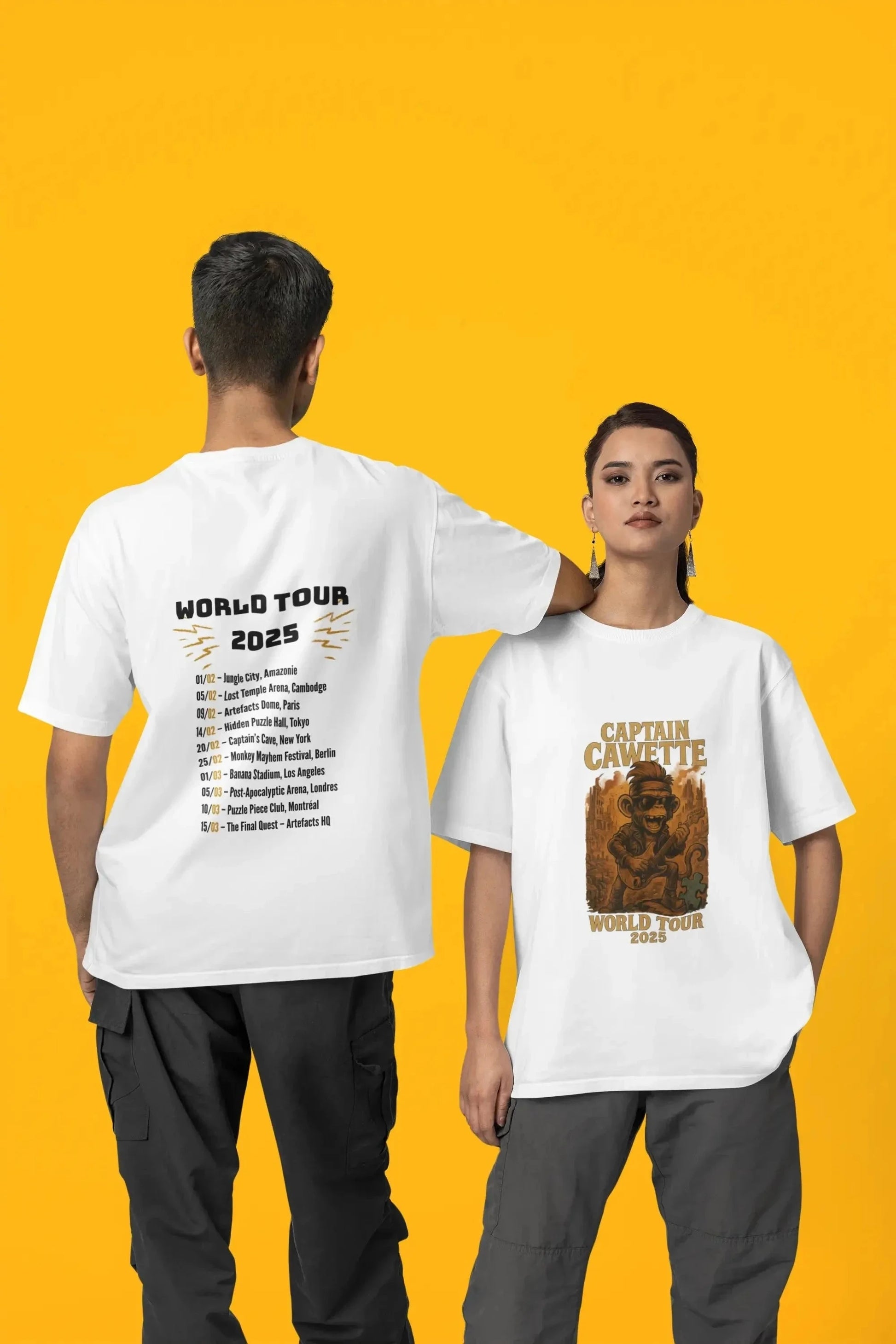 T-shirt Captain Cawette – World Tour 2025 (édition rock star) T-Shirt Printify 