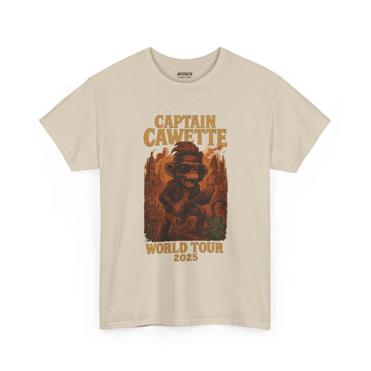 T-shirt Captain Cawette – World Tour 2025 (édition rock star) T-Shirt Printify Beige S 