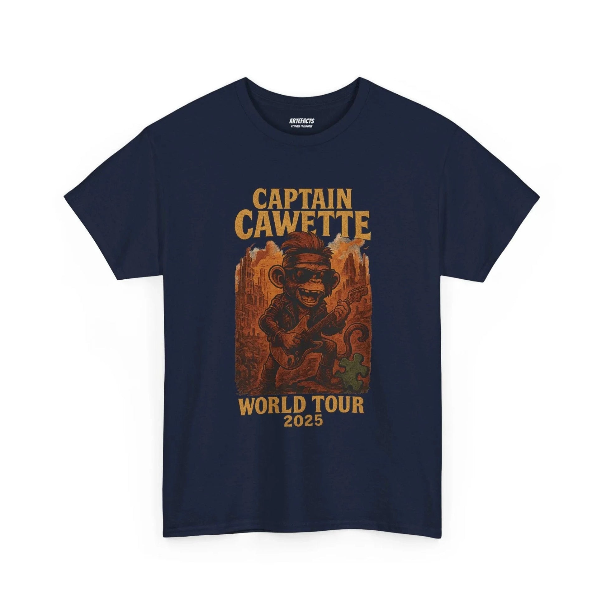 T-shirt Captain Cawette – World Tour 2025 (édition rock star) T-Shirt Printify Bleu marine S 
