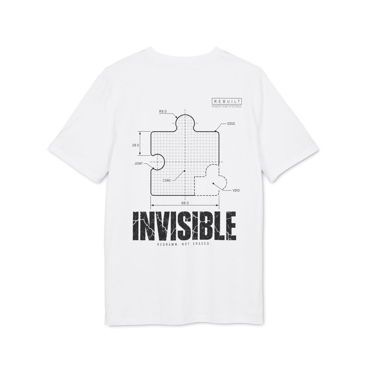 T-shirt Invisible – Rebuilt T-Shirt Printify Blanc XS 