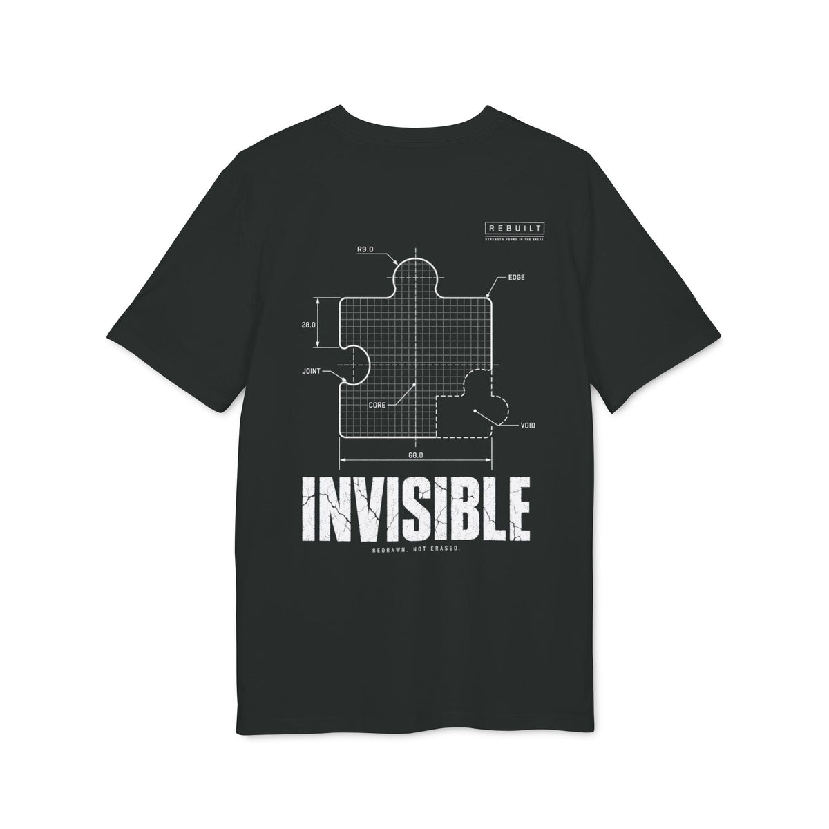 T-shirt Invisible – Rebuilt T-Shirt Printify Noir S 