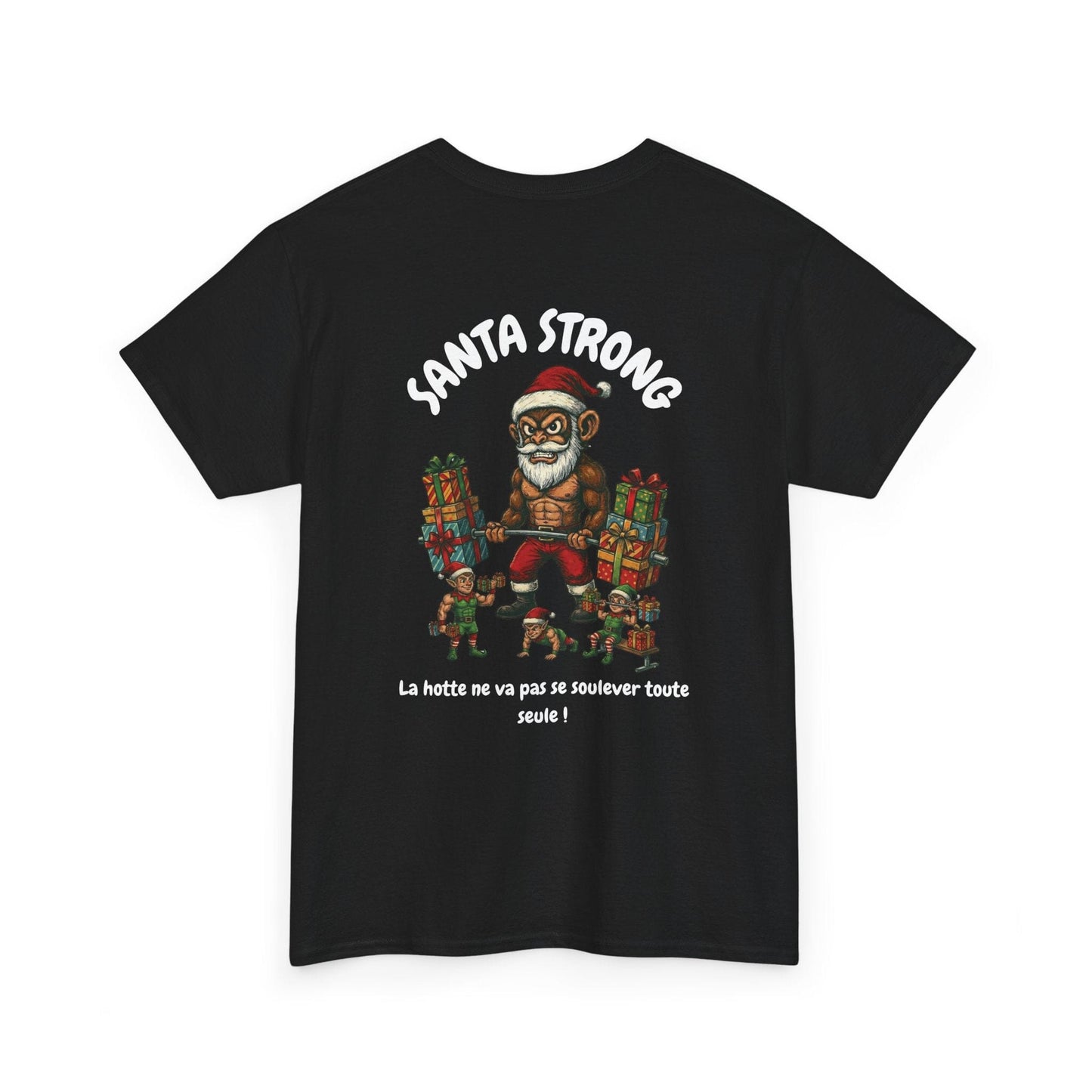 T-Shirt Santa Strong - Musclé et Provocateur (édition noël) T-Shirt Printify Noir S 