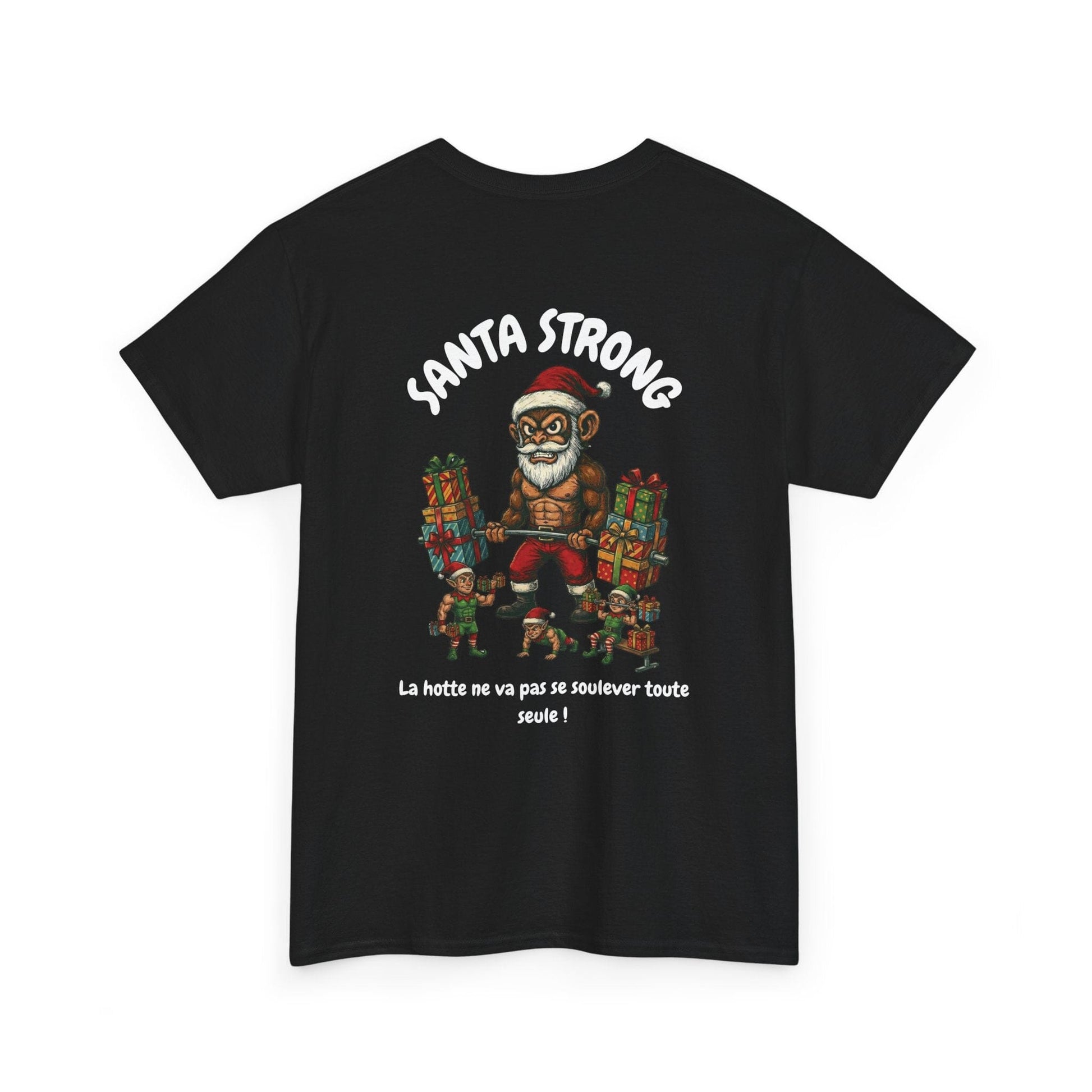T-Shirt Santa Strong - Musclé et Provocateur (édition noël) T-Shirt Printify Noir S 
