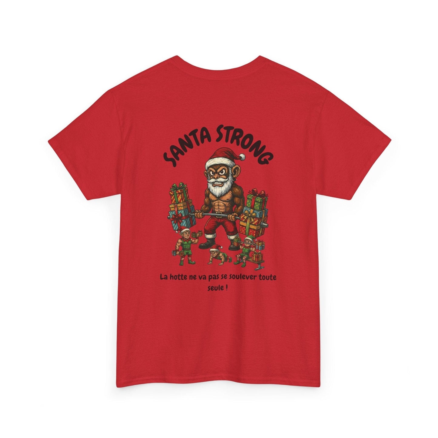 T-Shirt Santa Strong - Musclé et Provocateur (édition noël) T-Shirt Printify Rouge S 