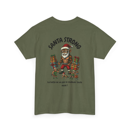 T-Shirt Santa Strong - Musclé et Provocateur (édition noël) T-Shirt Printify Vert kaki S 